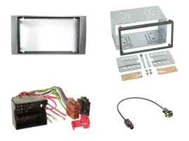 Einbauset Doppel DIN Autoradio für Ford Kuga Fusion Transit 05-12 silber