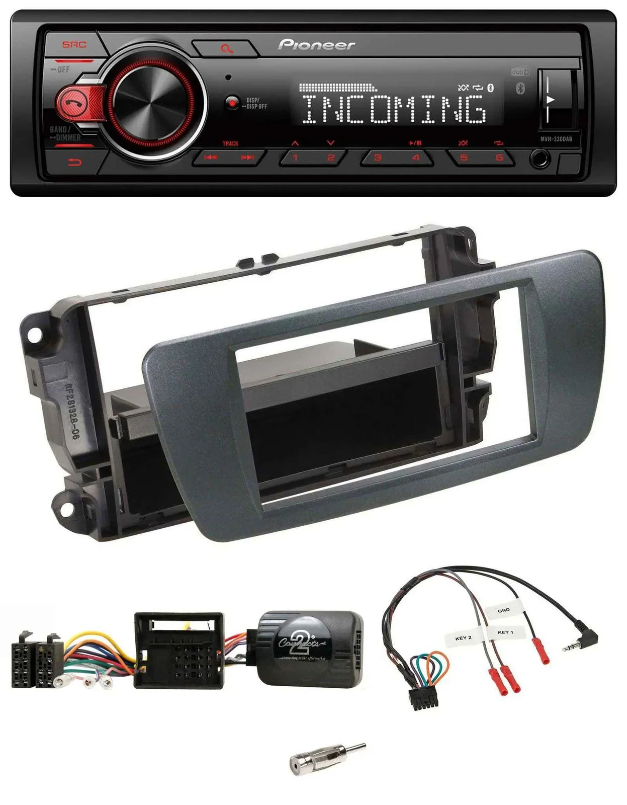 Автомагнитола Pioneer Bluetooth USB DAB для Seat Ibiza, чёрный