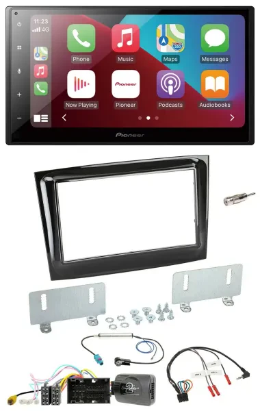 Pioneer USB Lenkrad DAB 2DIN Bluetooth Autoradio für Fiat Doblo ab 15 piano schw