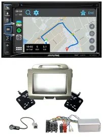Alpine DAB TMC Bluetooth 2DIN USB Lenkrad Navigation für Kia Sportage 3 2010-201