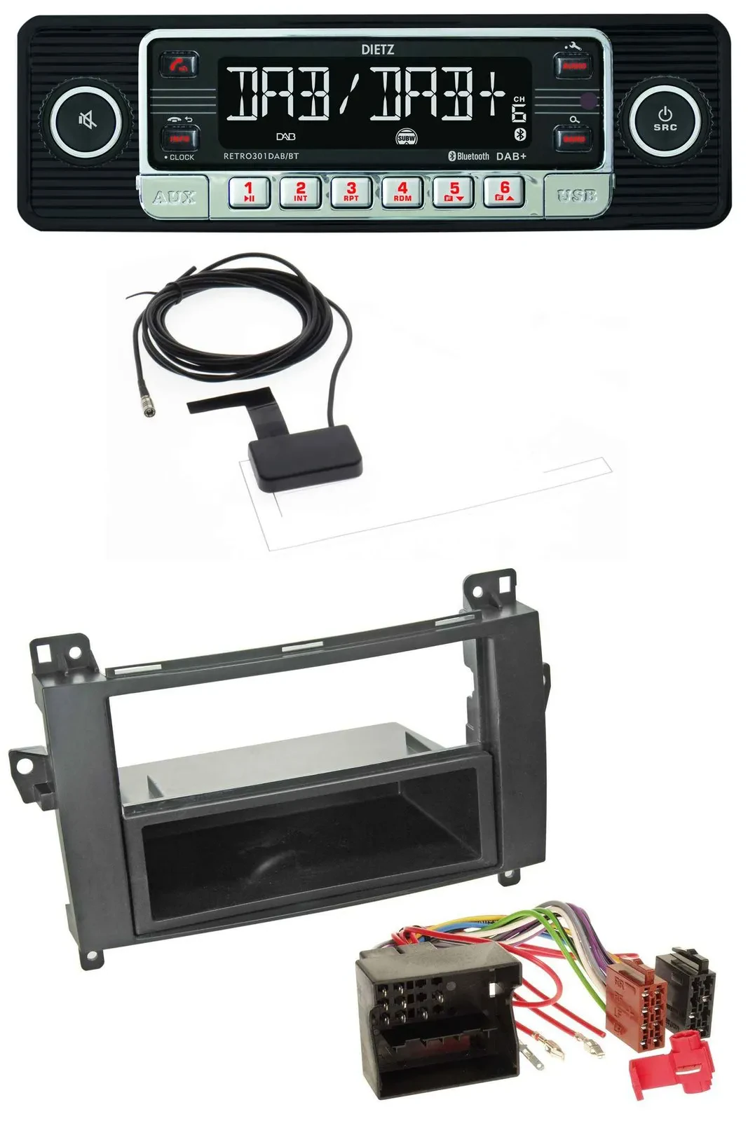 Dietz DAB Bluetooth USB MP3 Autoradio für Mercedes B-Klasse (T245, 05-11)