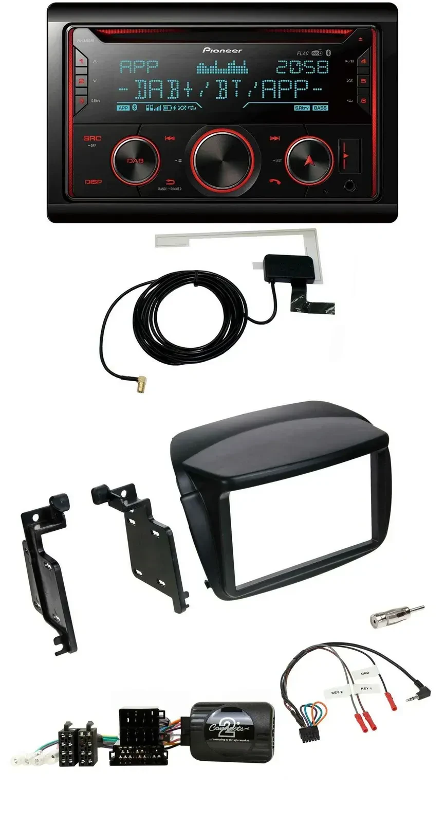 Автомагнитола Pioneer 2DIN DAB USB CD Bluetooth для Fiat Doblo (с 2010) и Opel с поддержкой кнопок на руле