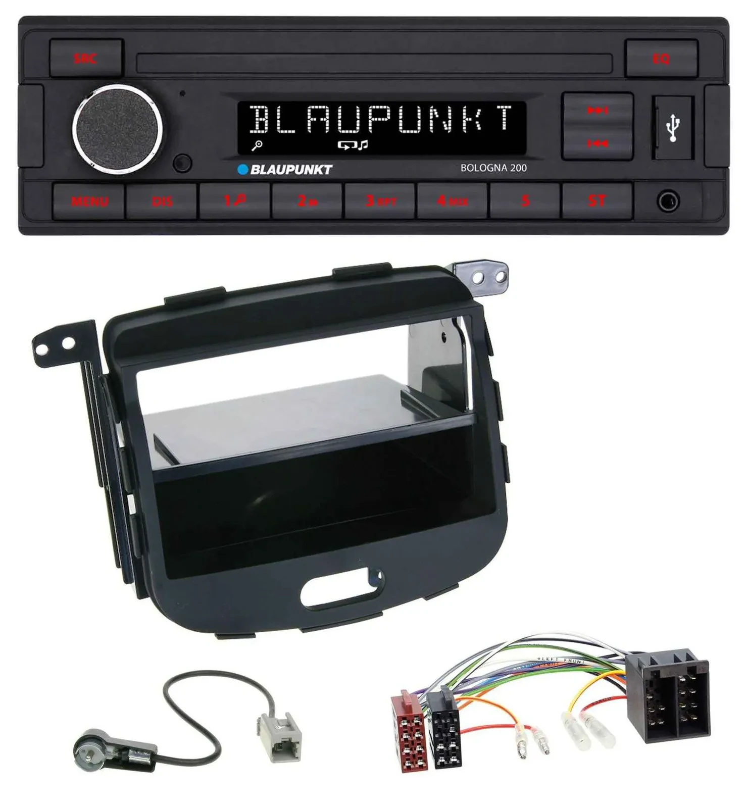Blaupunkt MP3 AUX USB 1DIN Autoradio für Hyundai i10 2008-2013 Rubber Touch