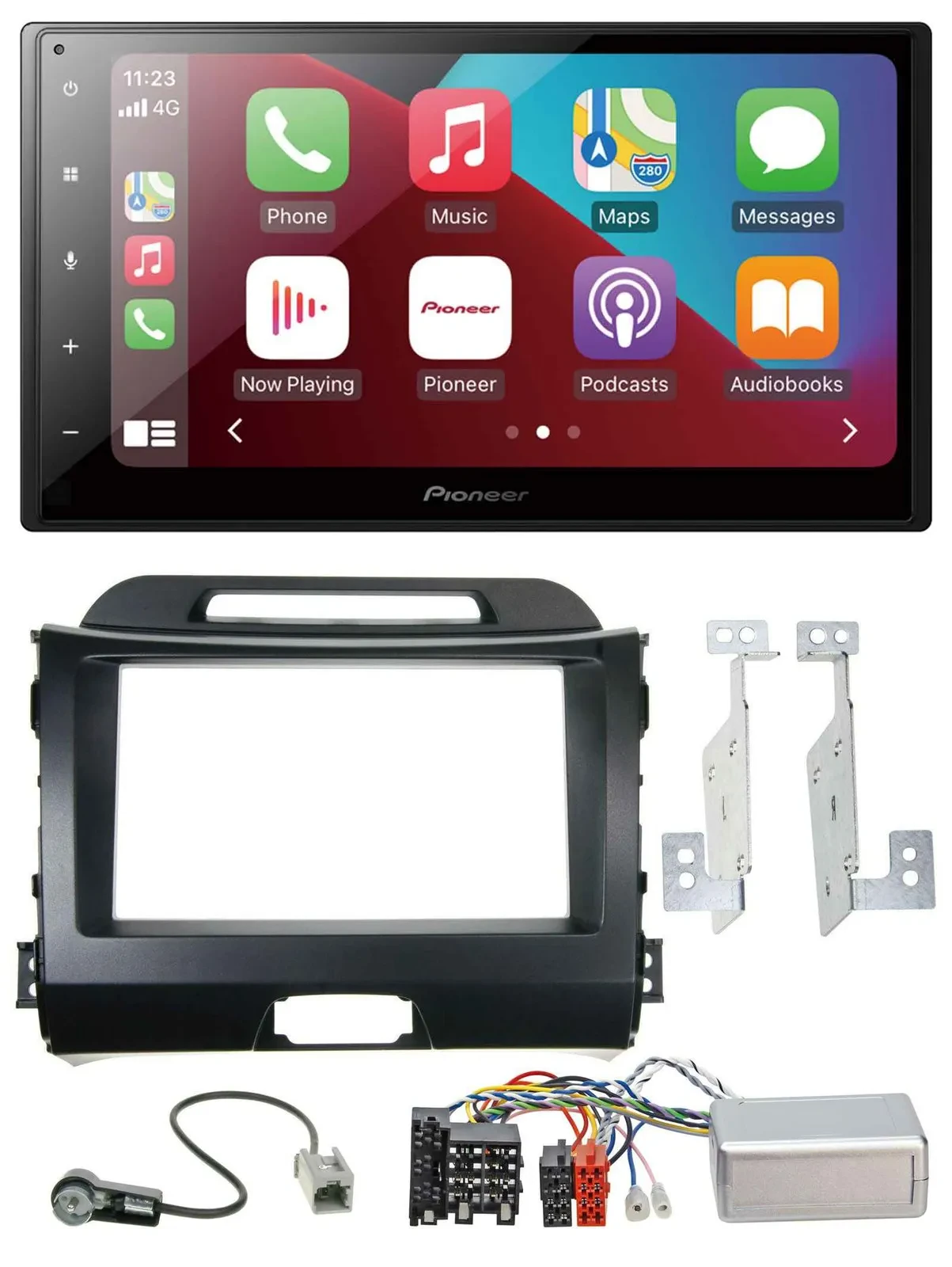 Автомагнитола для Kia Sportage III (2010–2015) Pioneer 2DIN, DAB, Bluetooth, USB, черная