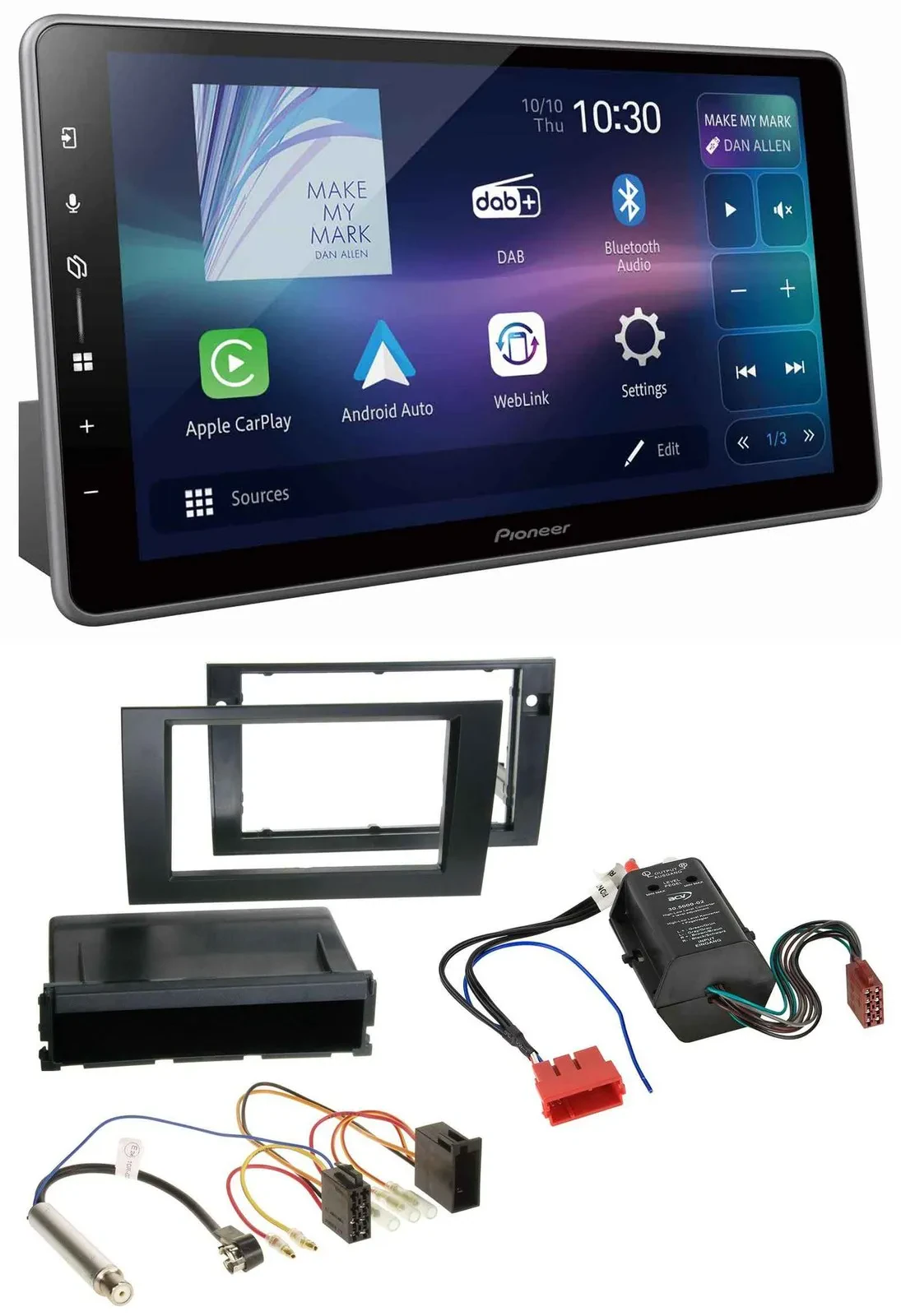 Автомагнитола Pioneer Bluetooth, USB, DAB, MP3 для Audi A4 B6/B7 (2000–2008), совместима с системами Symphony/Bose