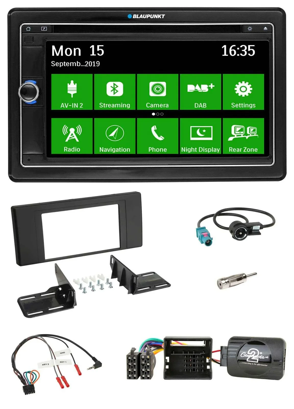 Blaupunkt Bluetooth 2DIN Lenkrad DAB USB TMC Navigation für BMW X5 E53 2000-2006