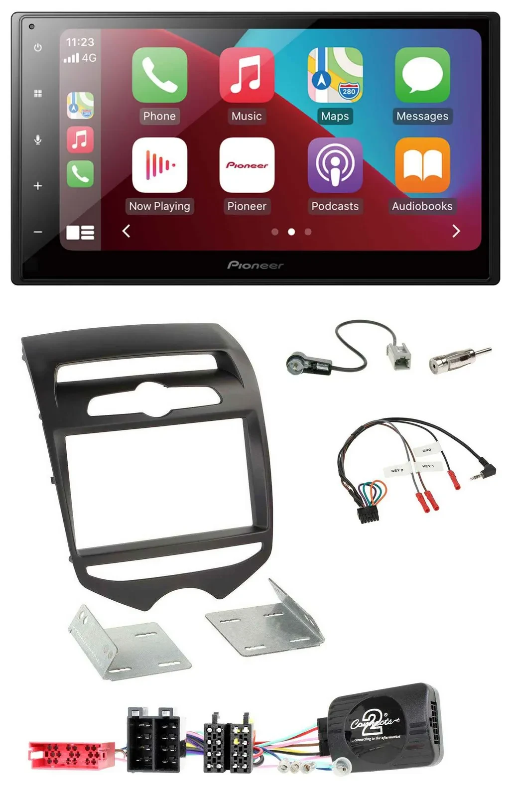 Pioneer USB Lenkrad DAB 2DIN Bluetooth Autoradio für Hyundai ix20 ab 2010 man. K