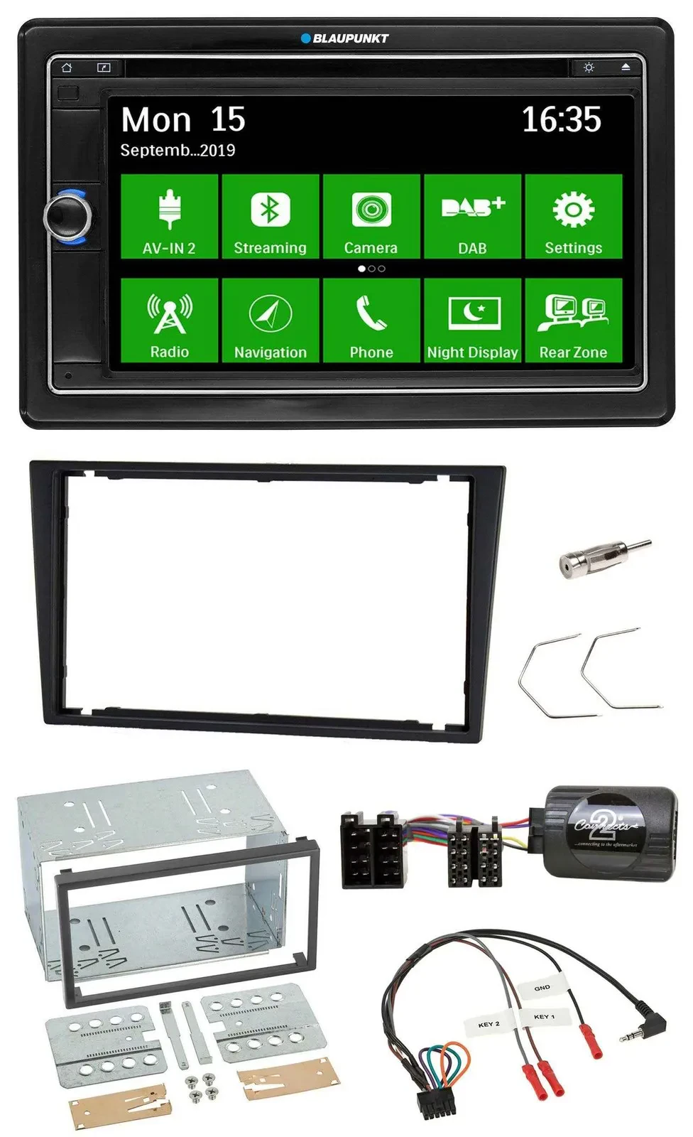 Blaupunkt Bluetooth 2DIN Lenkrad DAB USB TMC Navigation für Opel Corsa C Vectra