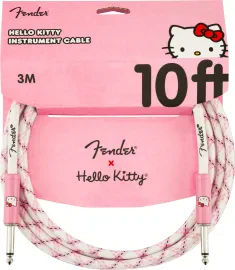 Limited edition Fender® x Hello Kitty® White/Pink Woven Cable, 10' #: 09908181