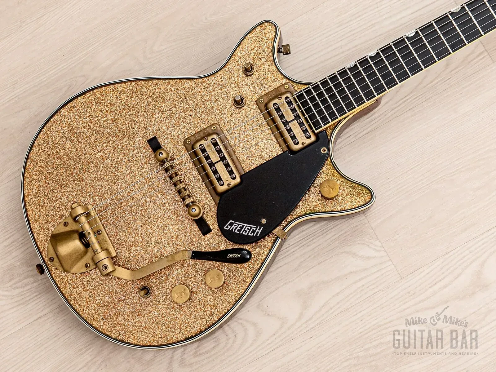 Б/У электрогитара Gretsch 6129T Sparkle Jet 1962, Double Cutaway, Champagne Sparkle, Burns Vibrato, с кейсом