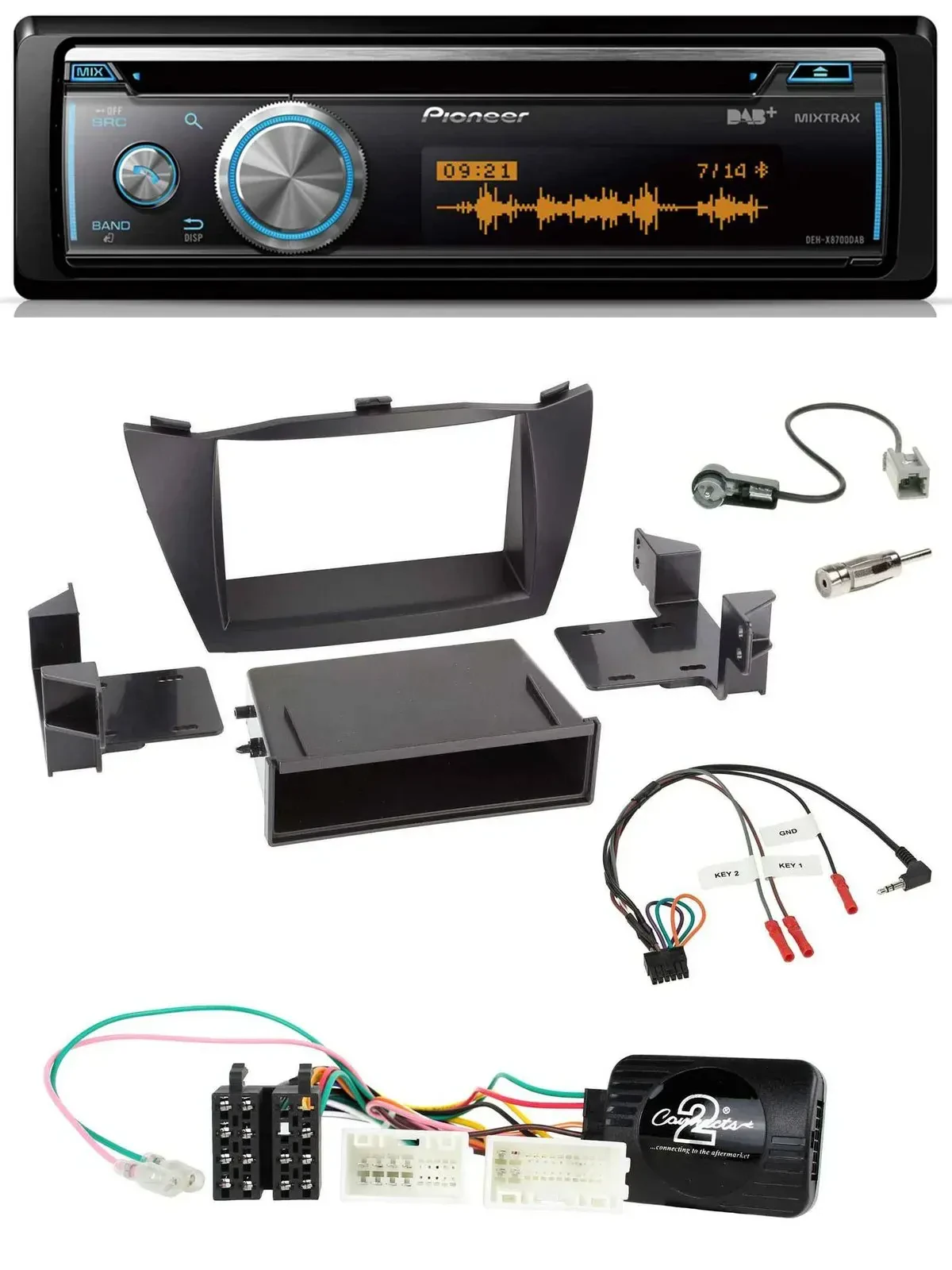 Автомагнитола Pioneer DAB, USB, CD, Bluetooth для Hyundai ix35 (2010–2013), черный