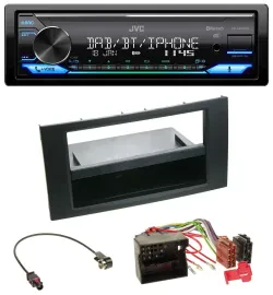 JVC Bluetooth DAB USB MP3 Autoradio für Ford Focus Fiesta 04-08 schwarz