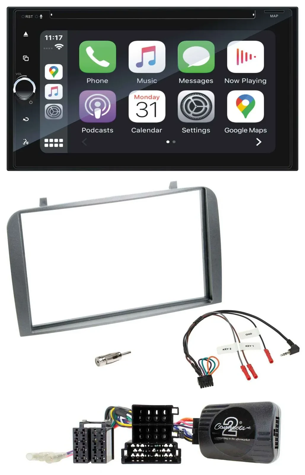 Автомагнитола Blaupunkt 2DIN DAB Bluetooth USB с навигацией TMC для Alfa Romeo GT/147 (2007)