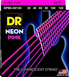 Струны для бас-гитары DR Strings HI-DEF NEON DR NPB6-30/120, 30 - 120