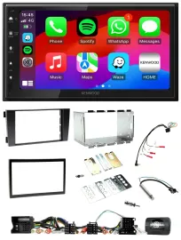 Kenwood Lenkrad USB DAB 2DIN Bluetooth Autoradio für Audi A6 C5 2001-2004 Aktivs