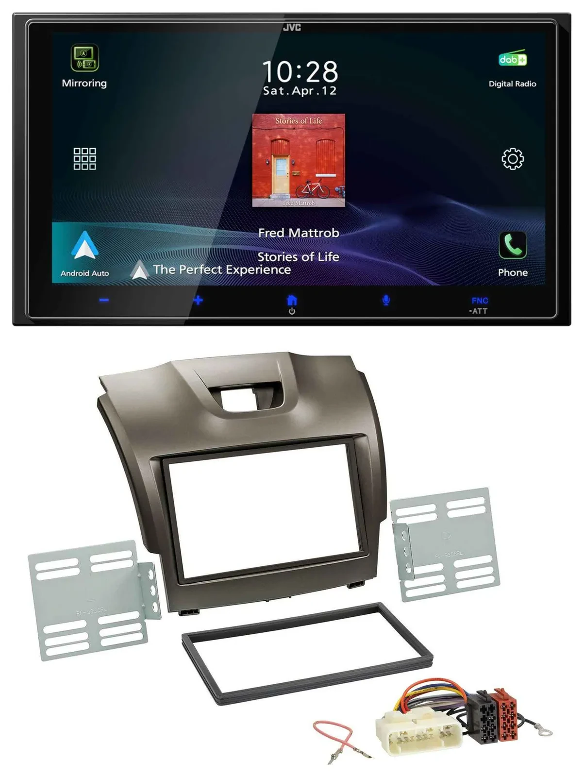 JVC USB Bluetooth 2DIN DAB MP3 Autoradio für Isuzu D-Max ab 2012 grau