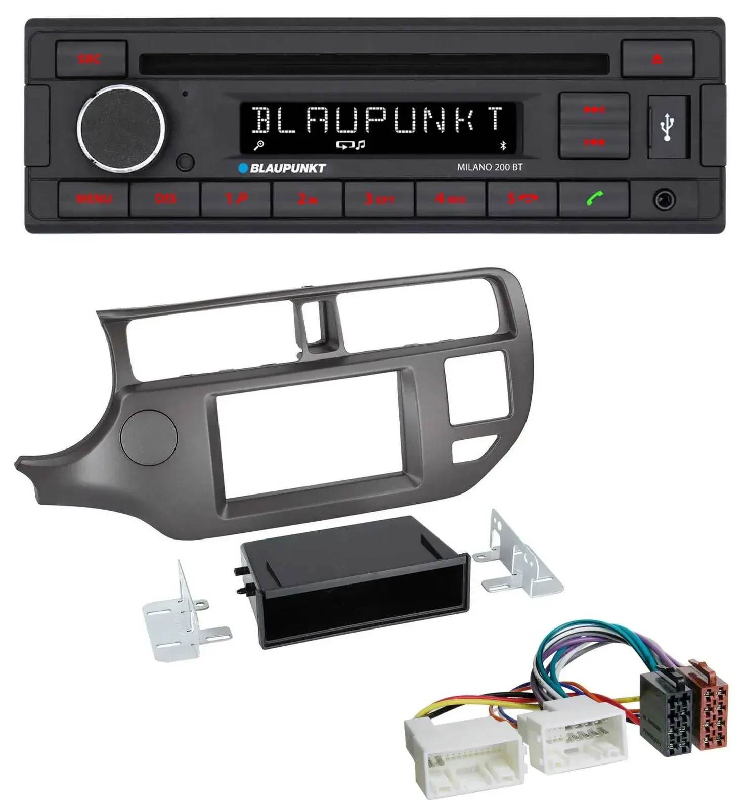 Blaupunkt MP3 USB CD Bluetooth AUX Autoradio für Kia Rio UB 2011-2014 anthrazit