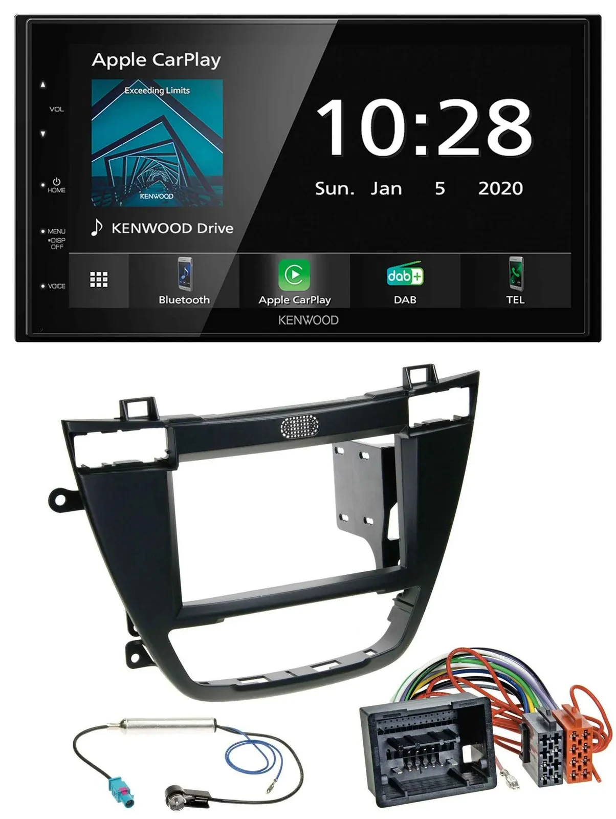 Автомагнитола для Opel Insignia 2008–2013 Kenwood 2 DIN Bluetooth MP3 DAB USB черный