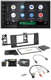 Kenwood DAB Bluetooth USB Lenkrad 2DIN Autoradio für BMW 5er E39 01-03 Quadlock