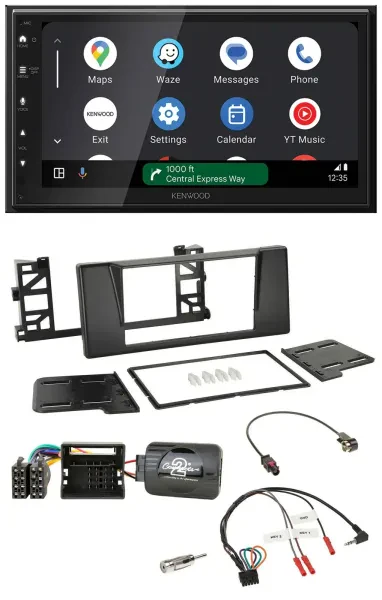 Kenwood DAB Bluetooth USB Lenkrad 2DIN Autoradio für BMW 5er E39 01-03 Quadlock