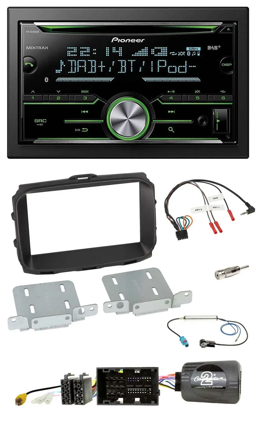 Автомагнитола Pioneer Bluetooth DAB 2 DIN USB CD для Alfa Romeo Giulietta (2013–2021)