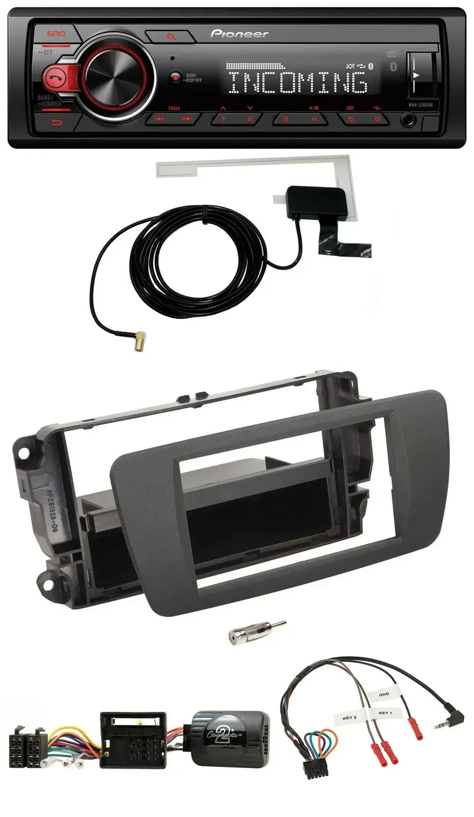 Автомагнитола для Seat Ibiza Pioneer USB, DAB, Bluetooth, серый