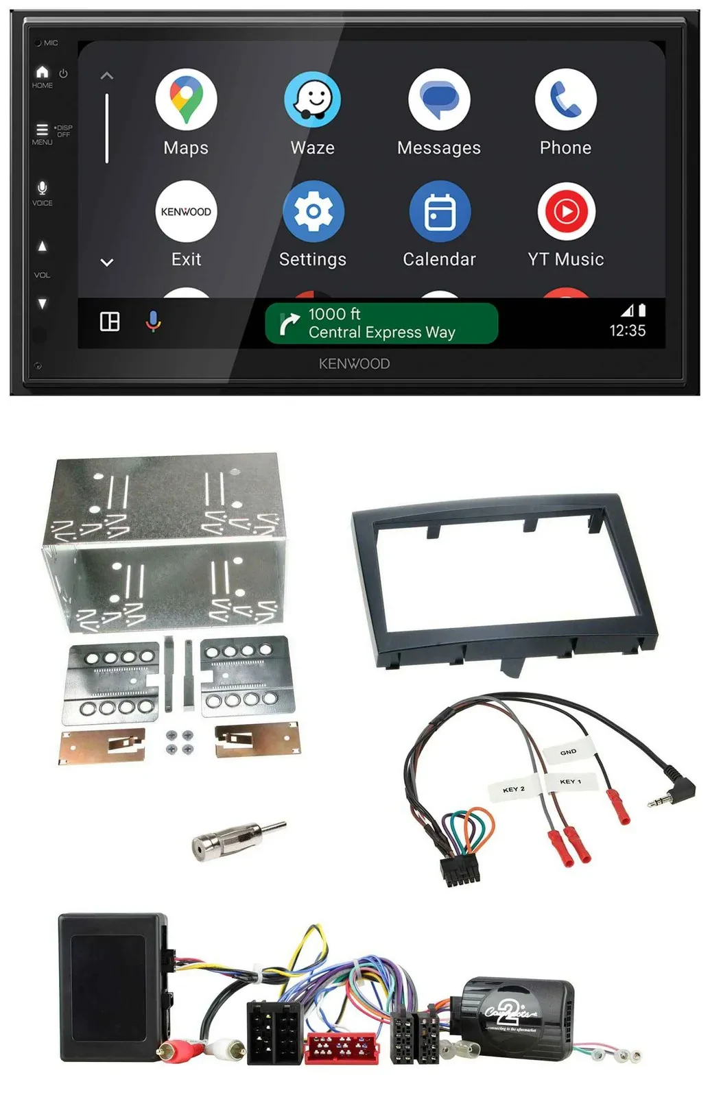 Kenwood DAB Bluetooth USB Lenkrad 2DIN Autoradio für Porsche Boxster 911 Cayman