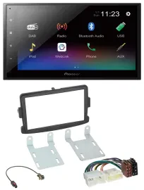 Pioneer USB Bluetooth DAB 2DIN MP3 Autoradio für Dacia Dokker Duster Lodgy Logan