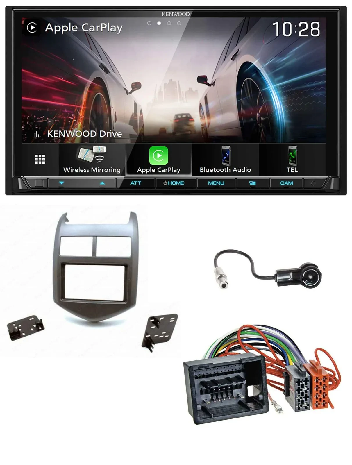 Автомагнитола для Chevrolet Aveo/Sonic (с 2011) Kenwood 2-DIN, USB, DAB, Bluetooth