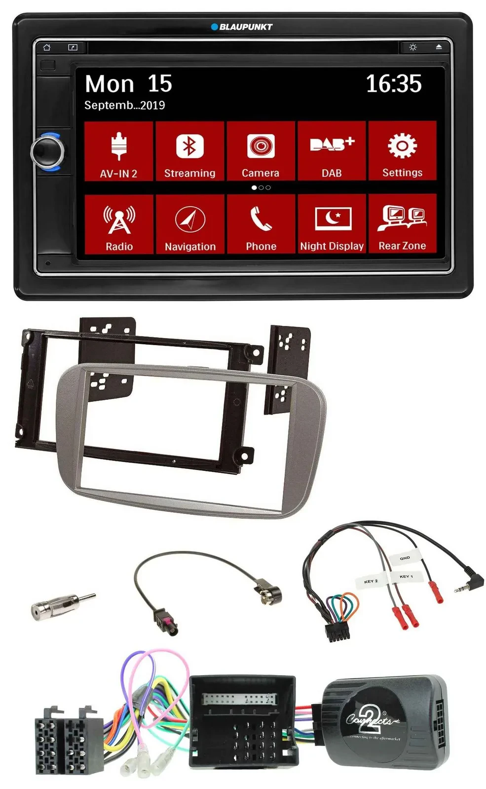 Blaupunkt Lenkrad DAB TMC 2DIN USB Bluetooth Navigation für Ford Mondeo S-Max 20