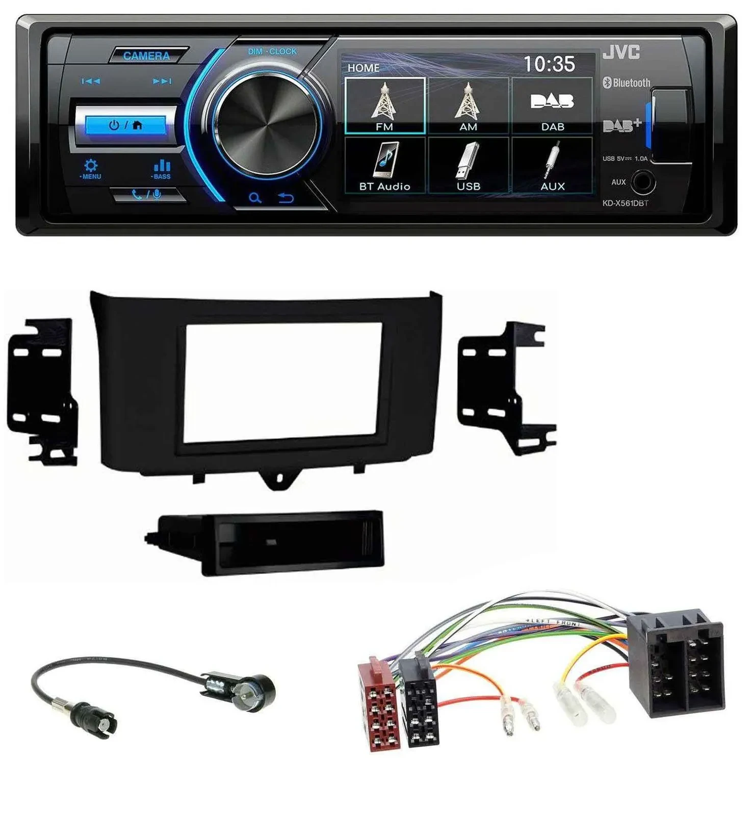 JVC Bluetooth MP3 USB DAB Autoradio für Smart ForTwo (2010-2015)
