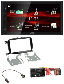 JVC USB Bluetooth MP3 DAB 2DIN Autoradio für Fiat 500X ab 2016 klavierlack schwa