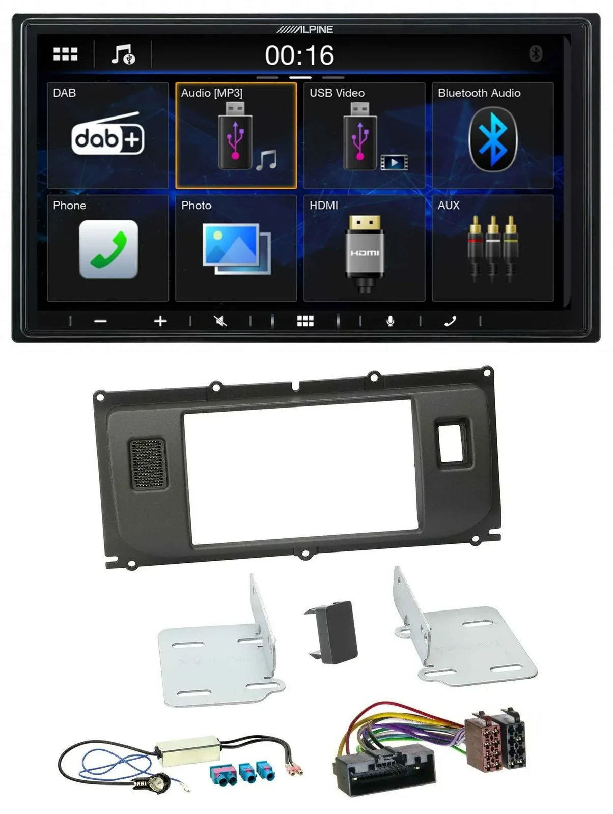 Alpine Bluetooth 2DIN MP3 DAB USB Autoradio für Land Rover Evoque Blindstopfen a