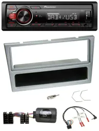 Pioneer MP3 1DIN DAB USB Lenkrad Autoradio für Opel Corsa C 2000-2004 silber