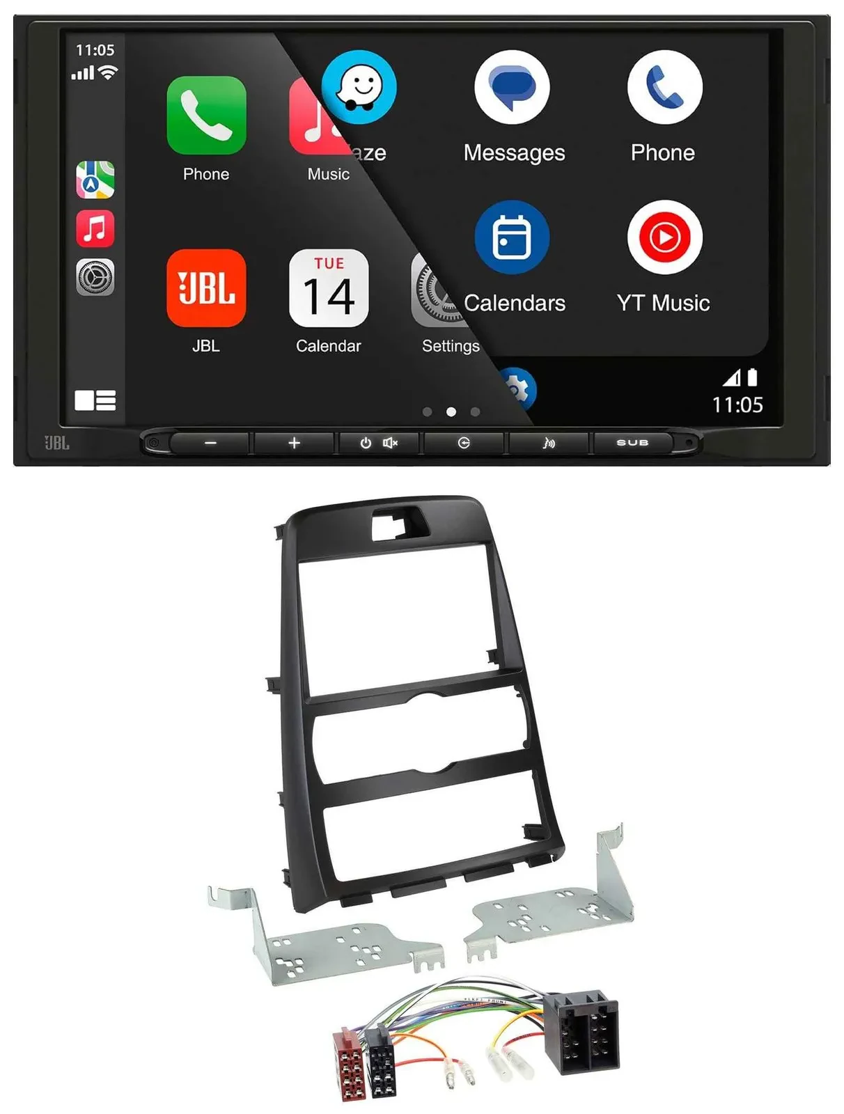 JBL USB 2DIN MP3 Bluetooth AUX Autoradio für Hyundai Genesis BK 10-12