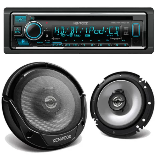 Kenwood KDC-BT782HD Single-DIN CD Multimedia Receiver + 6.5" Coaxial Speakers