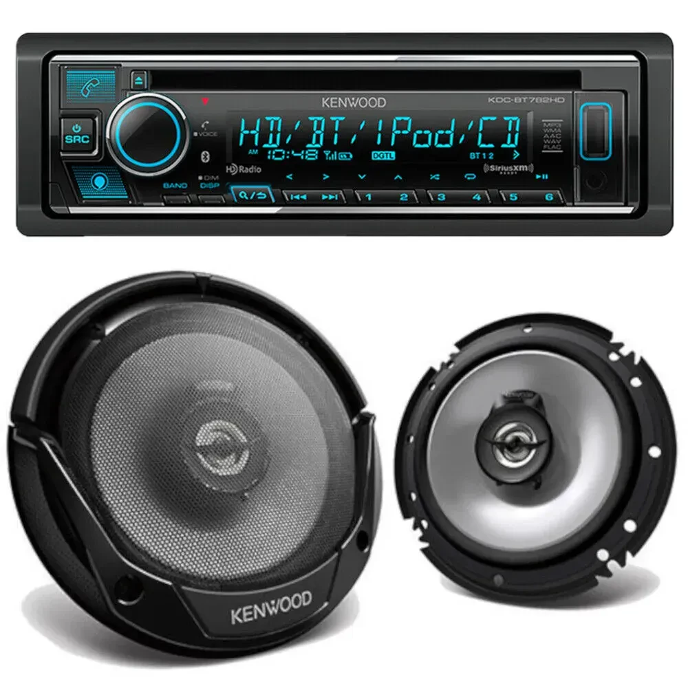 Автомагнитола Kenwood KDC-BT782HD Single-DIN, CD, Bluetooth + 6.5" коаксиальные колонки (набор)