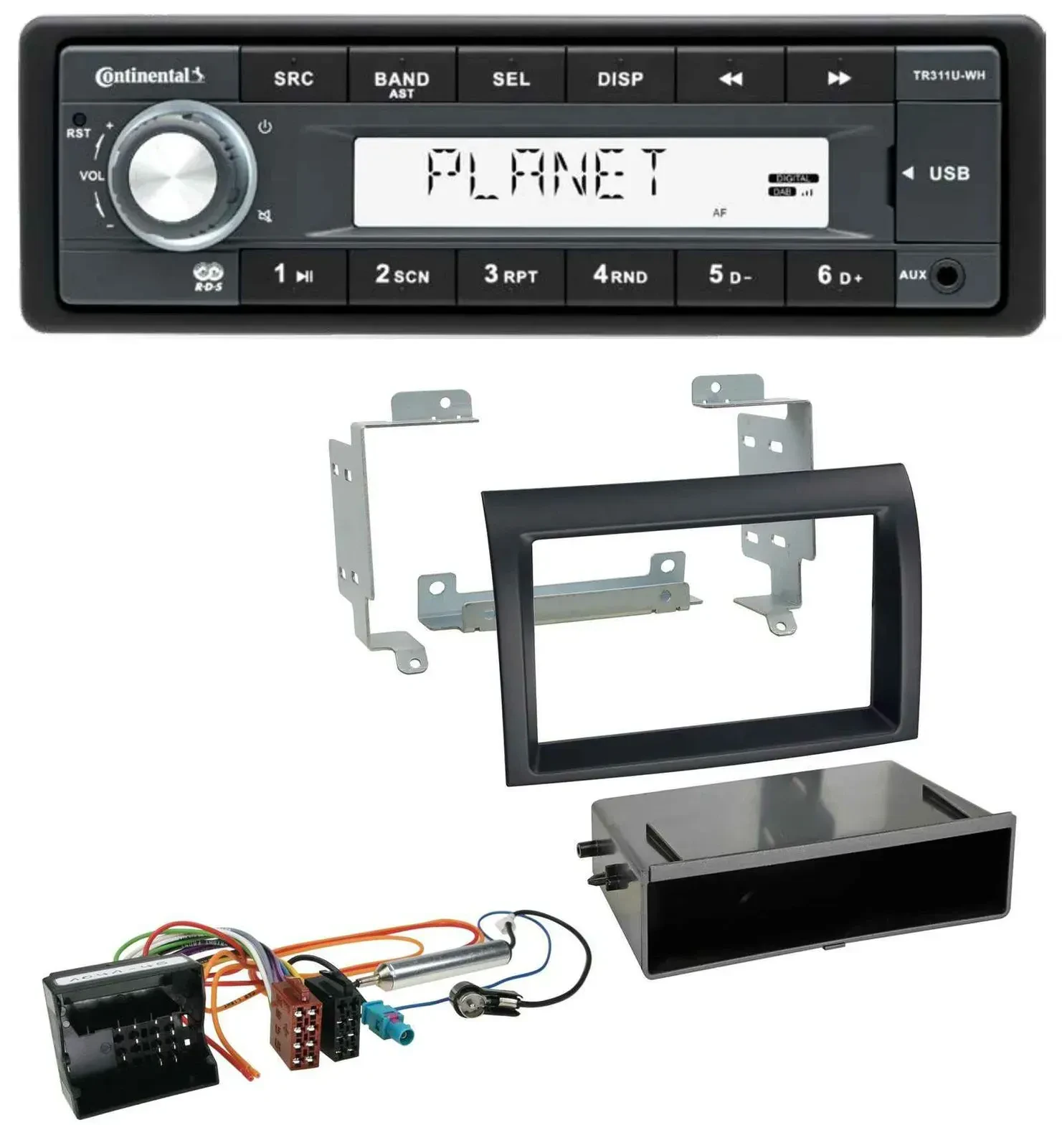 Continental USB MP3 AUX 1DIN Autoradio für Citroen Jumper Quadlock 06-11 schwarz