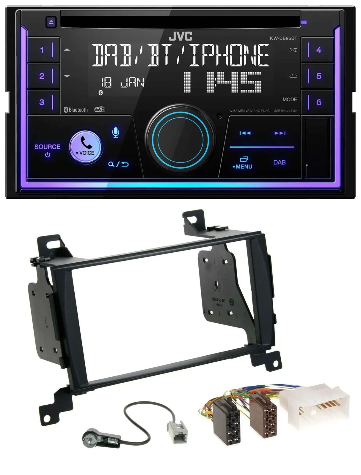 JVC MP3 USB 2DIN DAB Bluetooth CD Autoradio für Hyundai Santa Fe 2007-2012