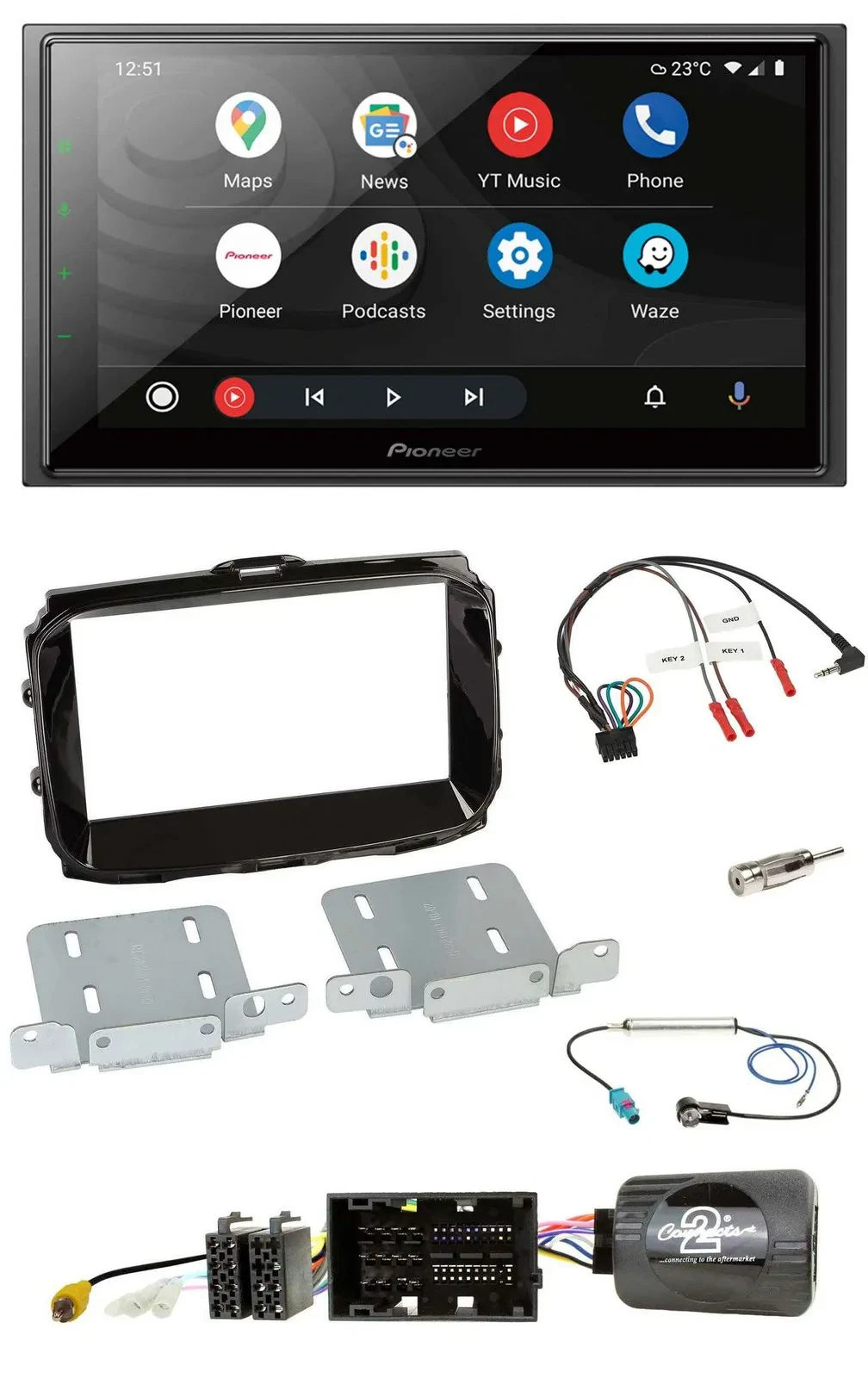 Pioneer USB 2DIN DAB Lenkrad Bluetooth Autoradio für Alfa Giulietta 2014-2021 pi