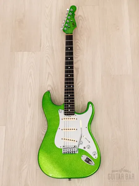 Электрогитара G&L Tribute Custom S-500 SSS Green Sparkle w/case Japan 1996