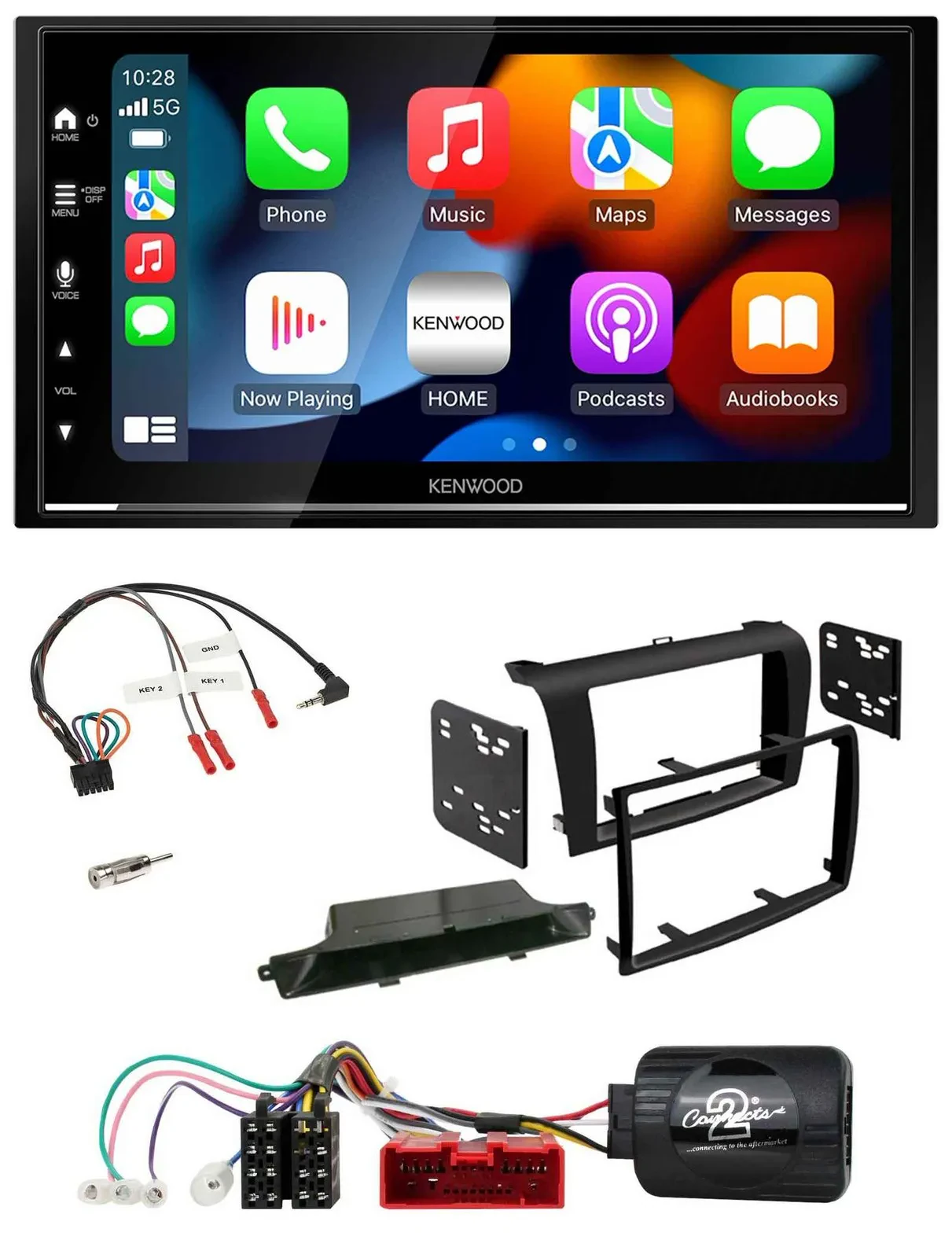 Автомагнитола Kenwood 2DIN DAB USB Bluetooth для Mazda 3 (2003–2009), черная