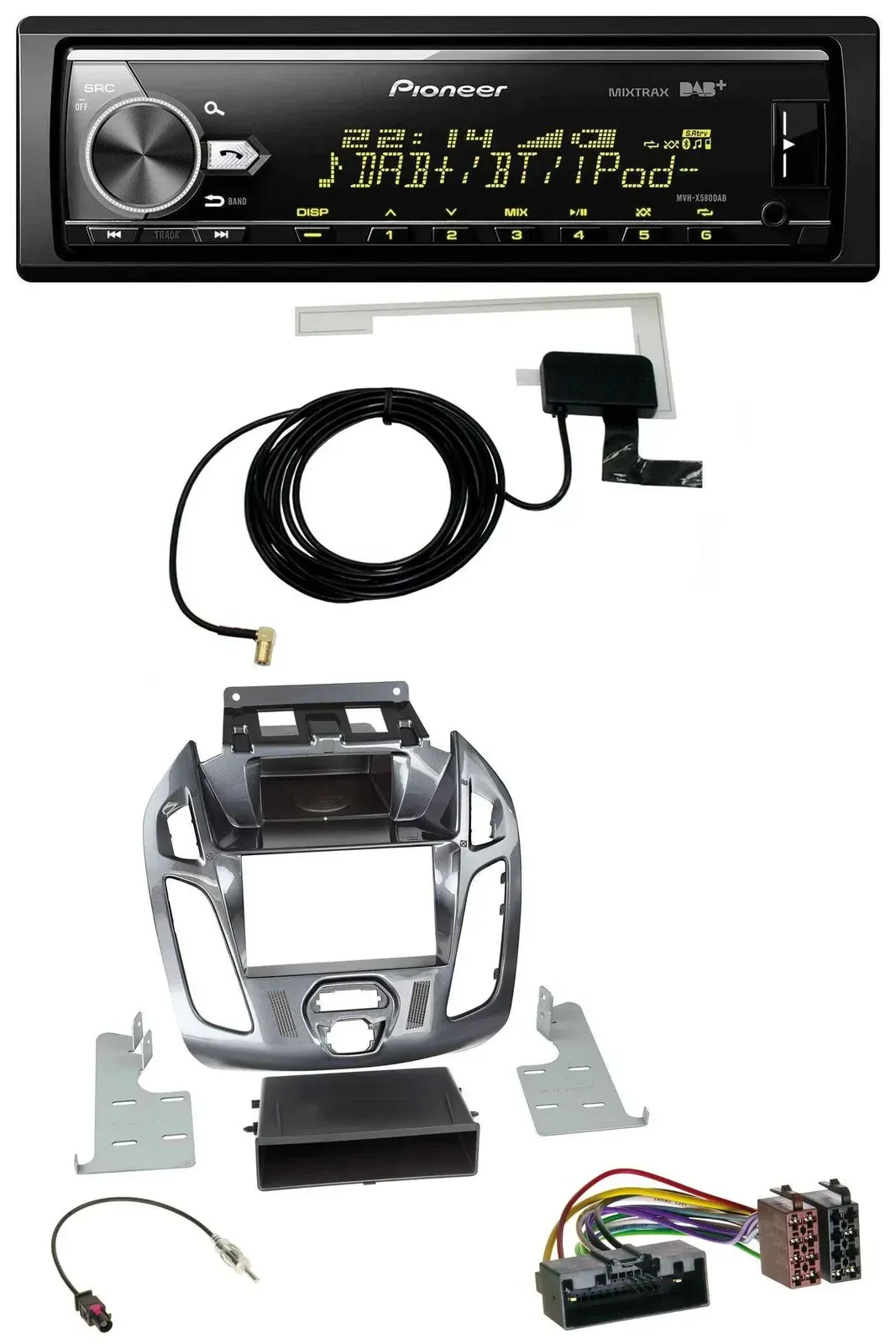 Автомагнитола для Ford Transit/Connect Pioneer Bluetooth DAB USB MP3 (2012–2018, без штатного дисплея)