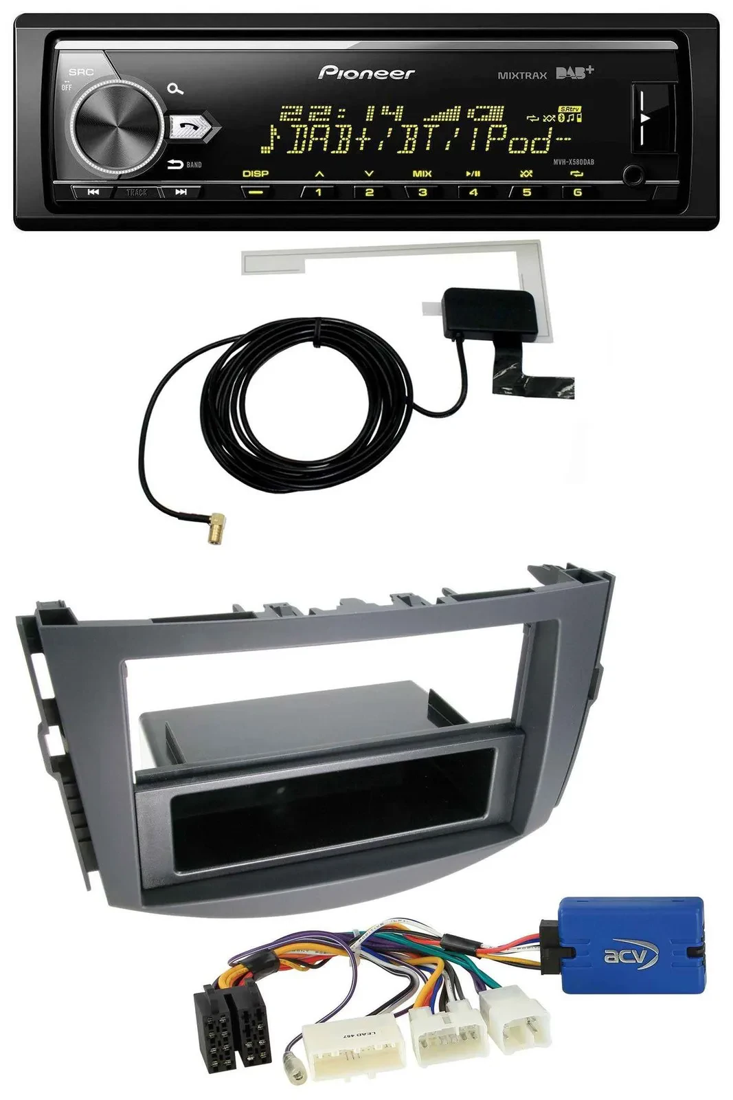 Pioneer Bluetooth DAB USB MP3 Autoradio für Toyota RAV-4 (11-13) - 28 Pin