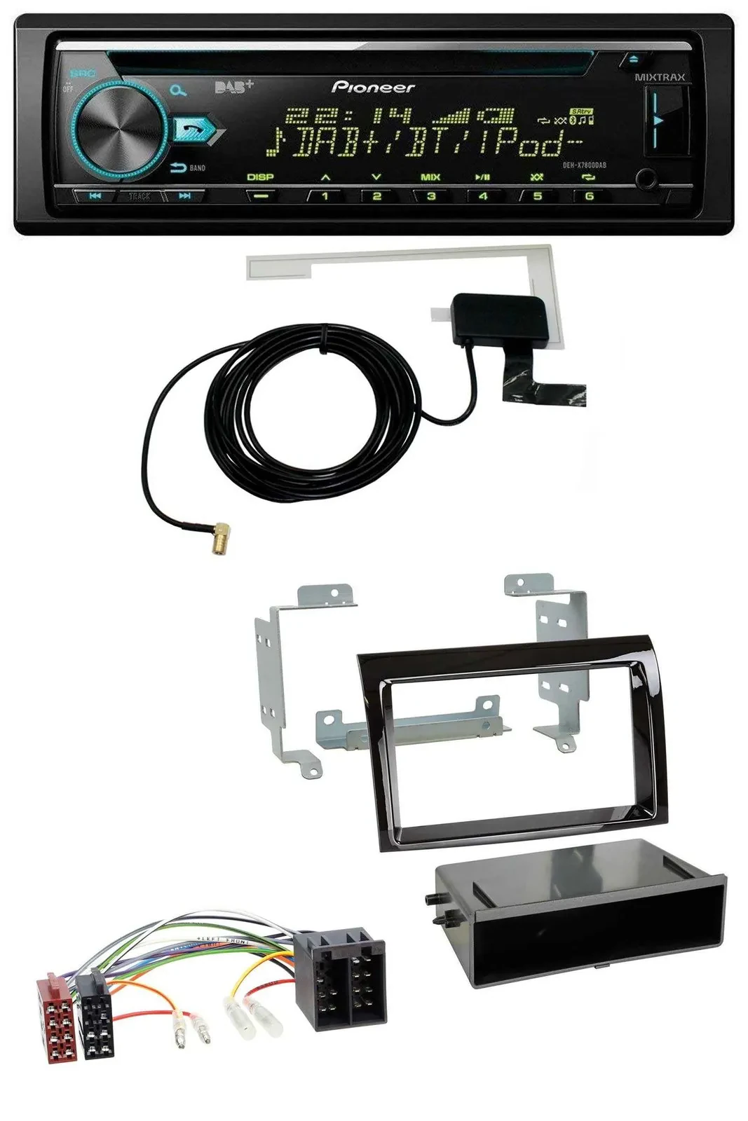 Автомагнитола Pioneer MP3/CD/USB/AUX, DAB для Fiat Ducato (2006–2010) черный глянец