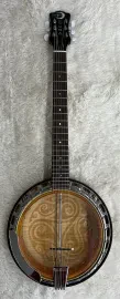 Luna Guitars Luna Model BGB CEL 6, 6-String Acoustic Celtic Banjo with Transparent Head