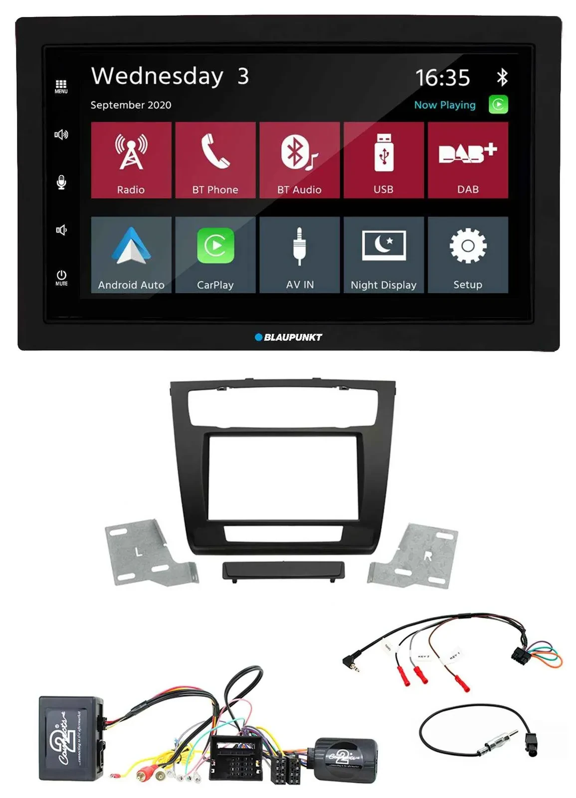 Blaupunkt DAB Bluetooth USB Lenkrad 2DIN Autoradio für BMW 1er Aktiv aut. Klima
