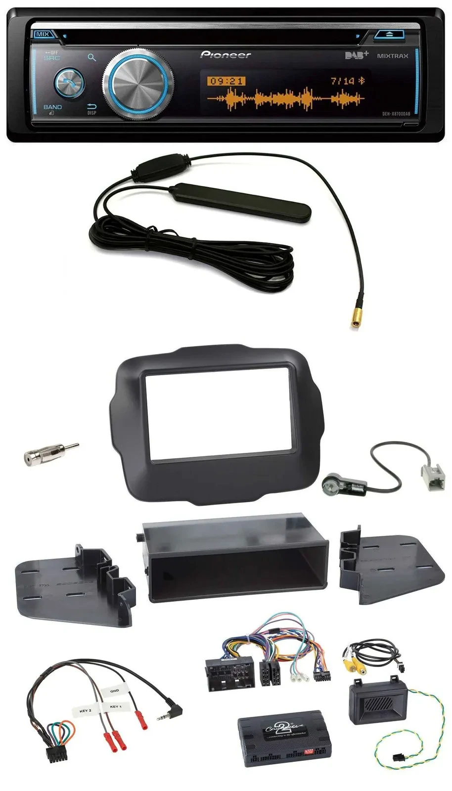 Pioneer CD USB Bluetooth DAB Lenkrad Autoradio für Jeep Renegade ab 2015