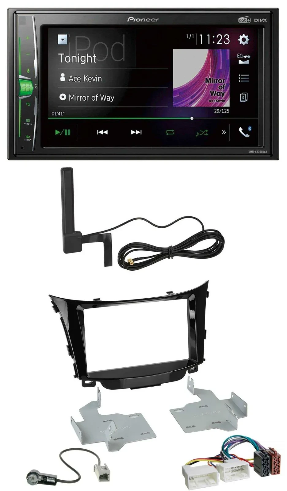 Автомагнитола для Hyundai i30 Pioneer 2DIN, DAB, Bluetooth, MP3, AUX