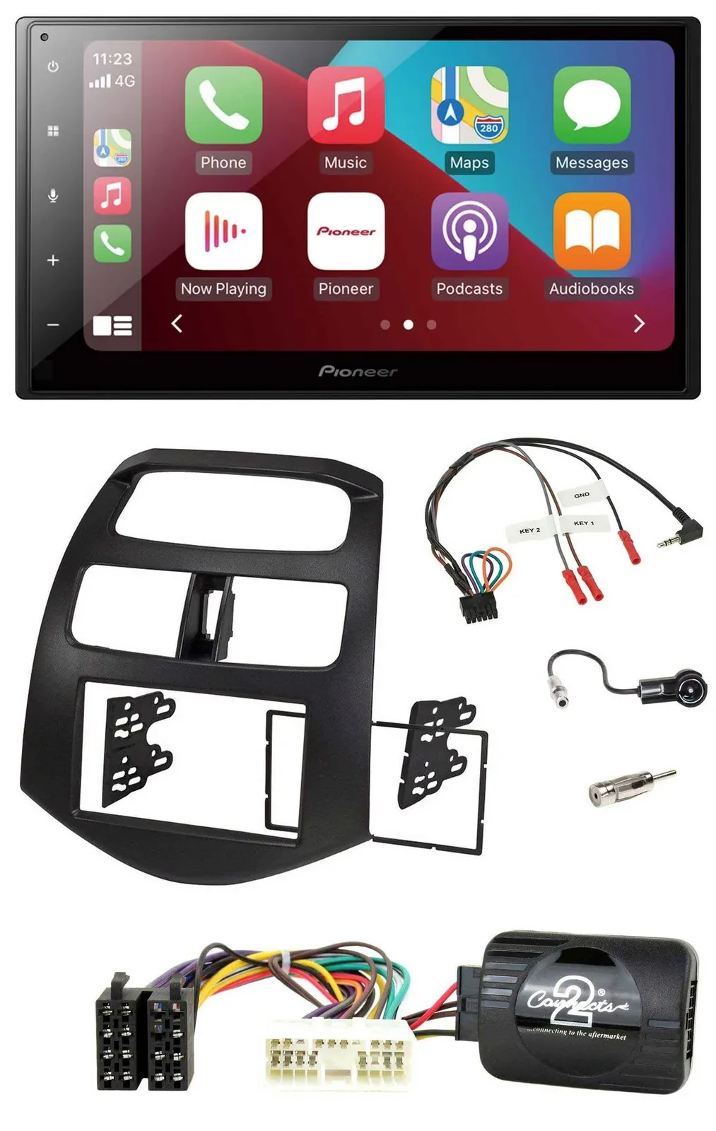 Pioneer USB Lenkrad DAB 2DIN Bluetooth Autoradio für Chevrolet Spark KLM 2012-20